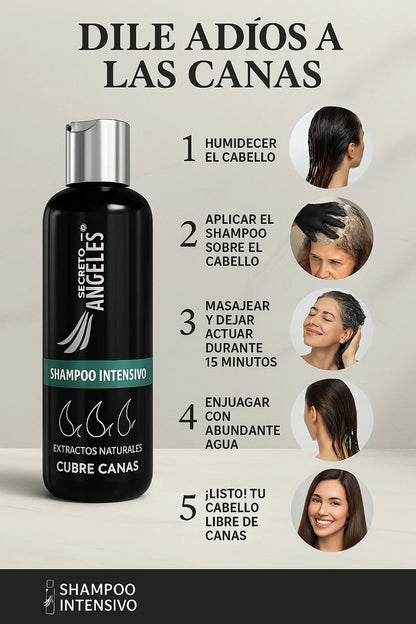 Shampoo cubre canas Secreto de angeles + revitalizante