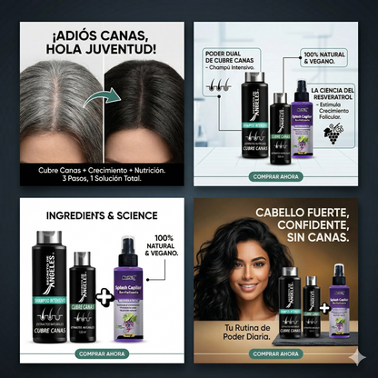 Shampoo cubre canas Secreto de angeles + revitalizante